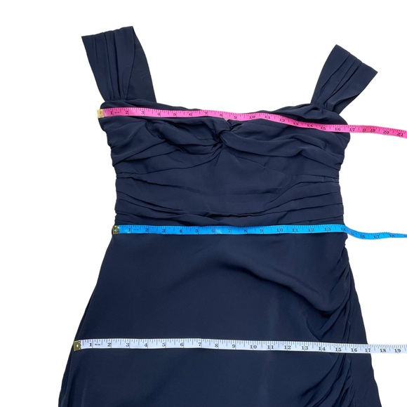 Abercrombie & Fitch Off The Shoulder Ruched Midi Dress Black Size Medium - Picture 15 of 16